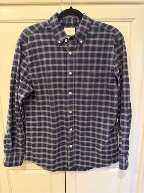 Billy Reid Tuscumbia Shirt Button Down Indigo/White